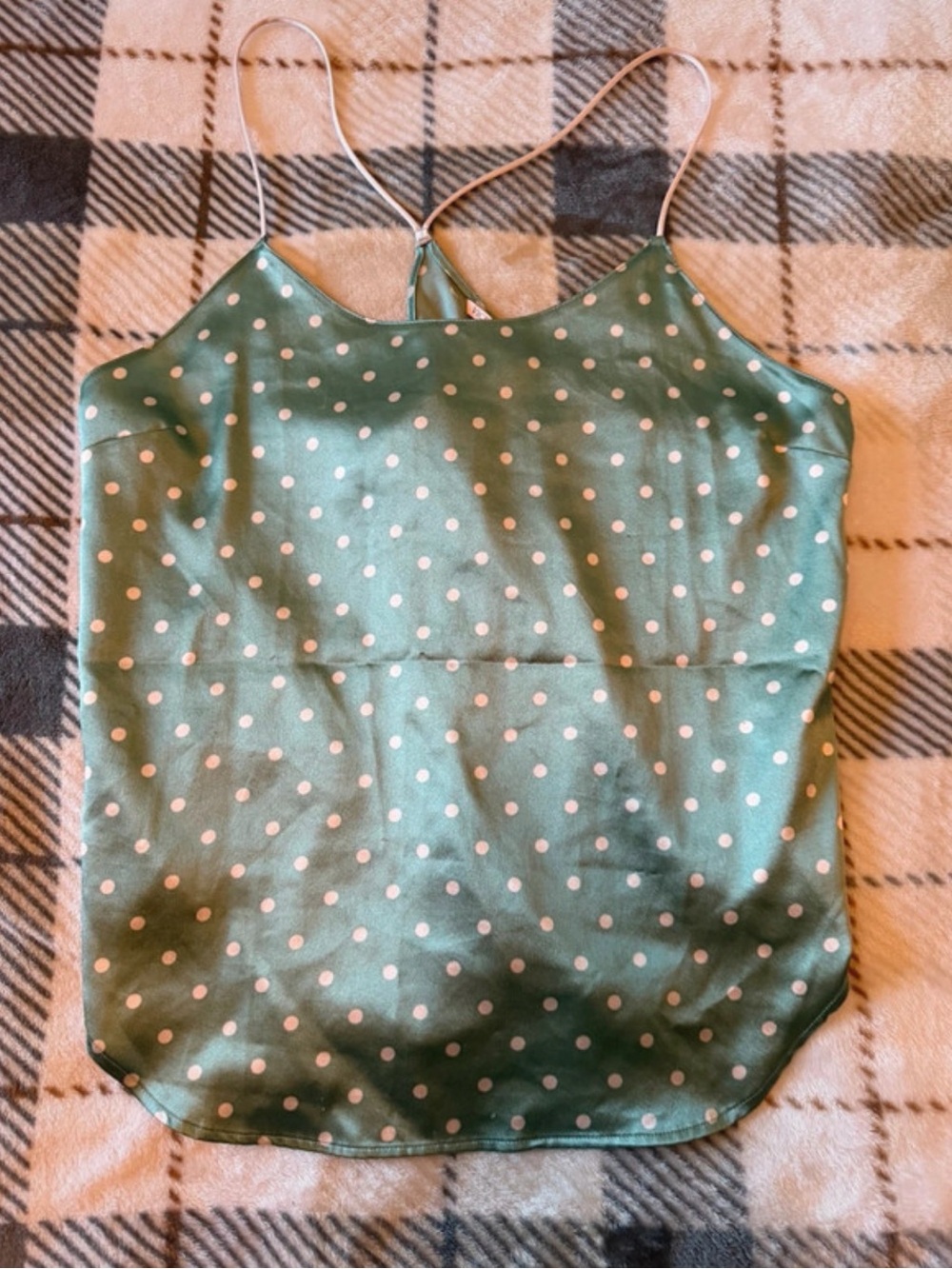 Victoria's Secret Green Polka Dot Satin Cami
